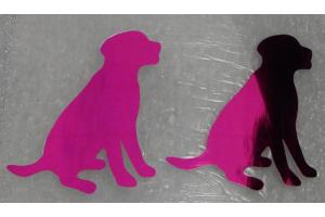 2 Buegelpailletten Hund(2) spiegel pink